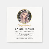 Serviette En Papier Fun Fact Simple Graduate Photo Party Na (Devant)