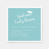 Serviette En Papier Fun Fact sur Graduate Mint Blue Graduate (Devant)