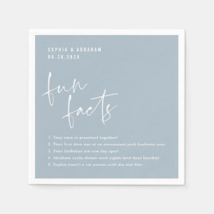 Serviette En Papier Fun Facts à propos du couple Mariage bleu clair