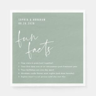 Serviette En Papier Fun Facts à propos du couple Sage Green Mariage