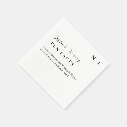 Serviette En Papier Fun Facts Abigaile Script Mariage (Coin)