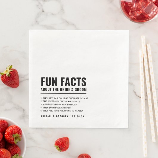 Serviette En Papier Fun Facts About The Bride + Groom Mariage (En situation)
