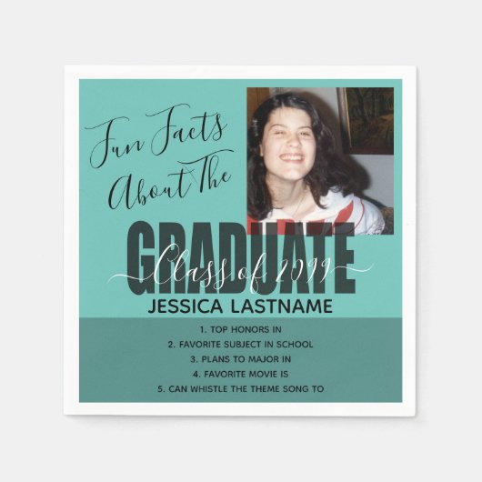 Serviette En Papier Fun Facts About the Graduate Any Year Photo (Devant)