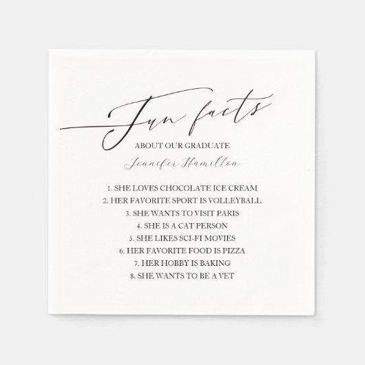 Serviette En Papier Fun Facts About the Graduate Party (Devant)