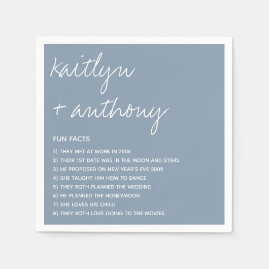 Serviette En Papier Fun Facts About The Newlyweds Modern Mariage (Devant)