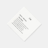 Serviette En Papier Fun Facts About The Newlyweds Modern mariage (Coin)