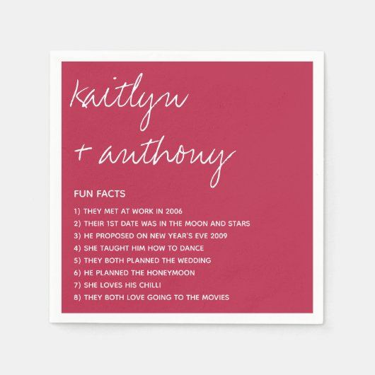 Serviette En Papier Fun Facts About The Newlyweds Modern Mariage (Devant)
