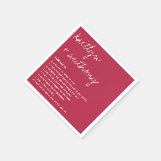 Serviette En Papier Fun Facts About The Newlyweds Modern Mariage (Coin)