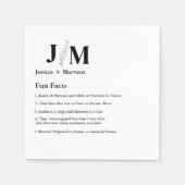 Serviette En Papier Fun Facts About The Newlyweds Modern mariage Napki (Devant)