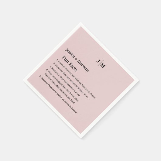 Serviette En Papier Fun Facts About the Newlyweed dust rose mariage (Coin)
