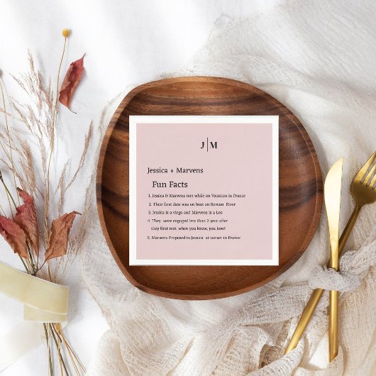 Serviette En Papier Fun Facts About the Newlyweed dust rose mariage