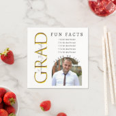 Serviette En Papier Fun Facts Arched Photo Graduation (En situation)