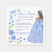 Serviette En Papier Fun Facts Baby Blue Quinceañera Floral (Devant)