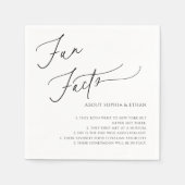 Serviette En Papier Fun Facts Calligraphie Mariage Blanc (Devant)