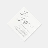 Serviette En Papier Fun Facts Calligraphie Mariage Blanc (Coin)