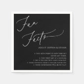 Serviette En Papier Fun Facts Calligraphie Mariage Noir (Devant)
