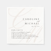 Serviette En Papier Fun Facts Classic Elegance calligraphie monogramme (Devant)