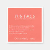 Serviette En Papier Fun Facts Coral Personnalisé (Devant)