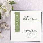 Serviette En Papier Fun Facts Couple Moderne Mariage Vert Papier Napki<br><div class="desc">Les faits amusants feront parler tout le monde à votre réception. Un trait vert moderne avec des "faits amusants" imprimés à l'intérieur. Le reste du type est noir et facile à lire. Besoin d'encore plus de personnalisation ? Sous "personnaliser ce modèle", cliquez simplement sur "cliquer pour customiser plus loin". Questions...</div>