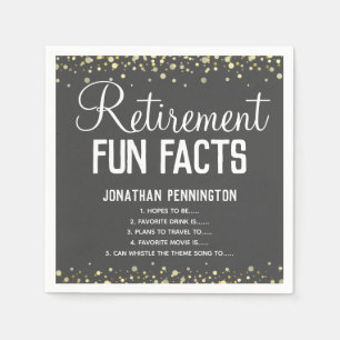 Serviette En Papier Fun Facts de la partie de retraite Unisex Confetti