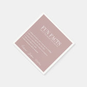 Serviette En Papier Fun Facts Dusty Mauve Personnalisé (Coin)