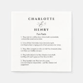 Serviette En Papier Fun Facts Élégant Mariage noir & blanc (Devant)