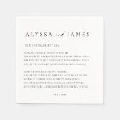Serviette En Papier Fun Facts Élégant Mariage noir & blanc (Devant)