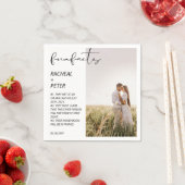 Serviette En Papier Fun Facts Élégant Photo Collage Mariage moderne (En situation)