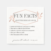Serviette En Papier Fun Facts Elégant Rose Gold Personnalisé (Devant)
