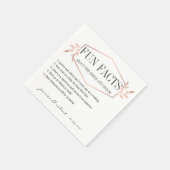 Serviette En Papier Fun Facts Elégant Rose Gold Personnalisé (Coin)