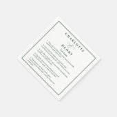 Serviette En Papier Fun Facts Emerald Green Mariage (Coin)