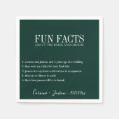 Serviette En Papier Fun Facts Emerald Green Personnalisé (Devant)