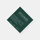 Serviette En Papier Fun Facts Emerald Green Personnalisé (Coin)