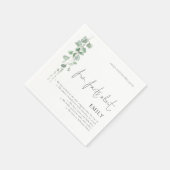 Serviette En Papier Fun Facts Eucalyptus Script 60e fête d'anniversair (Coin)