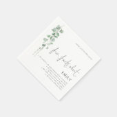 Serviette En Papier Fun Facts Eucalyptus Script 70e fête d'anniversair (Coin)