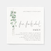 Serviette En Papier Fun Facts Eucalyptus Script Retraite Party (Devant)