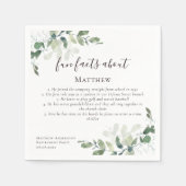 Serviette En Papier Fun Facts Eucalyptus Script Retraite Party (Devant)