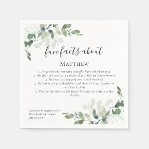 Serviette En Papier Fun Facts Eucalyptus Script Retraite Party