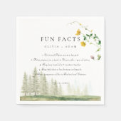 Serviette En Papier Fun Facts Forest Rustic Boho Fleur sauvage Mariage (Devant)