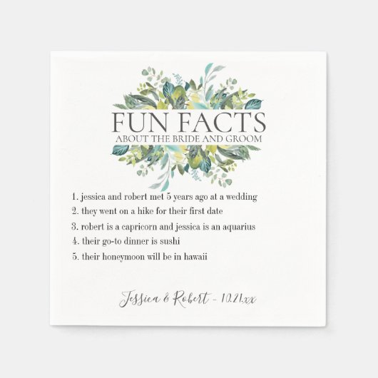 Serviette En Papier Fun Facts Garden Foliing Personnalisé (Devant)