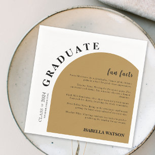 Serviette En Papier Fun Facts Gold Arch Graduation Party