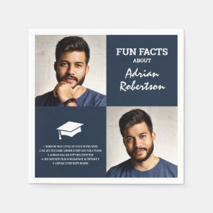 Serviette En Papier Fun Facts Graduate Photo Collage   Marine