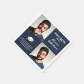 Serviette En Papier Fun Facts Graduate Photo Collage | Marine (Coin)