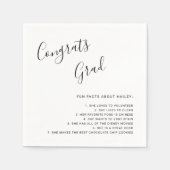 Serviette En Papier Fun Facts Graduation Simple manuscrite (Devant)