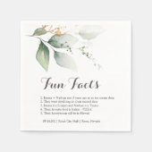 Serviette En Papier Fun Facts Green Gold Foliage feuille mariage (Devant)