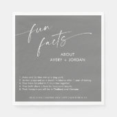 Serviette En Papier Fun Facts Mariage Cocktail Napkins (Devant)