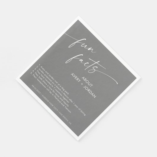 Serviette En Papier Fun Facts Mariage Cocktail Napkins (Coin)