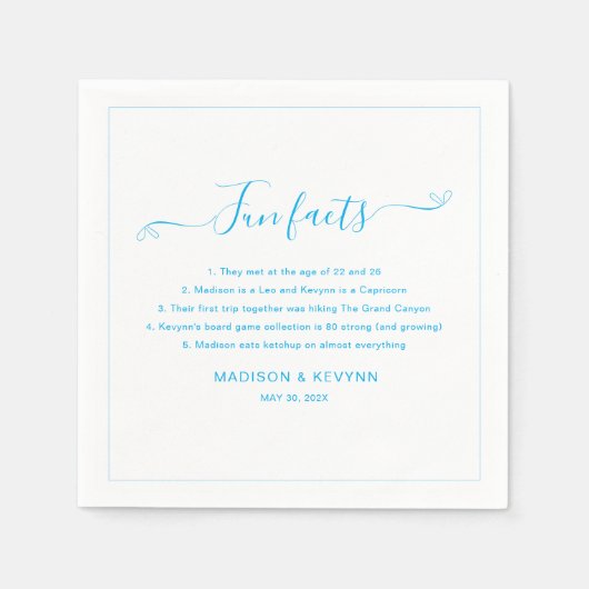Serviette En Papier Fun Facts Mariage Napkins (Devant)