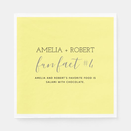 Serviette En Papier Fun Facts Mariage Napkins (Devant)