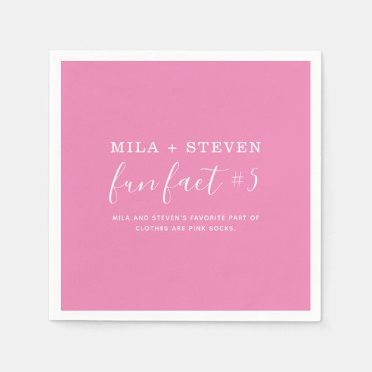 Serviette En Papier Fun Facts Mariage Napkins (Devant)